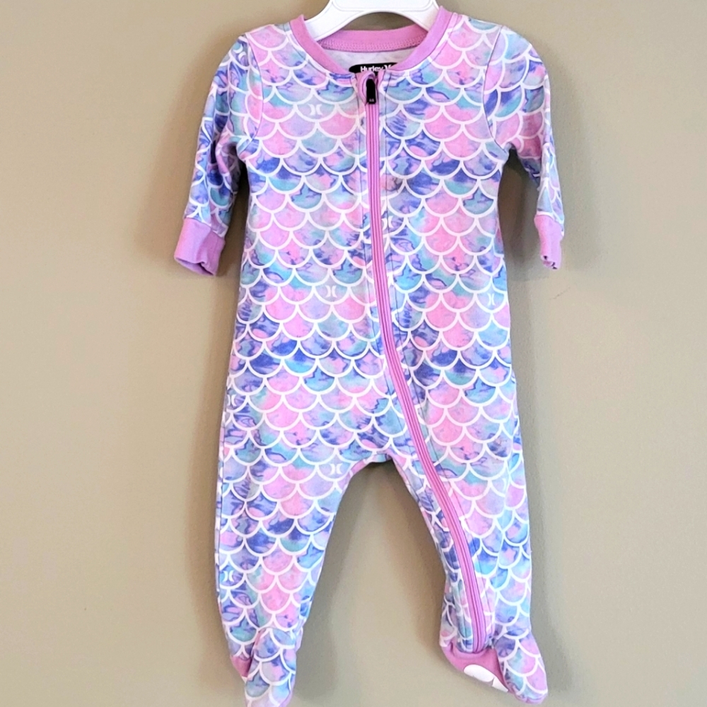 Hurley pastel zip up footed sleeper/ footie